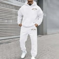 thumbnail image 2 of Valora Everyday Men's Athletic Sweatsuits Set for Daily Casual Wear Two Piece Comfort Fit Coordinated Jogging Outfits White M, 2 of 4