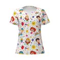thumbnail image 4 of Wukai Childrens Party Casual V-Neck Graphic Tees for Women: Lightweight and Breathable Summer Tops with Stylish Design-X-Large, 4 of 8
