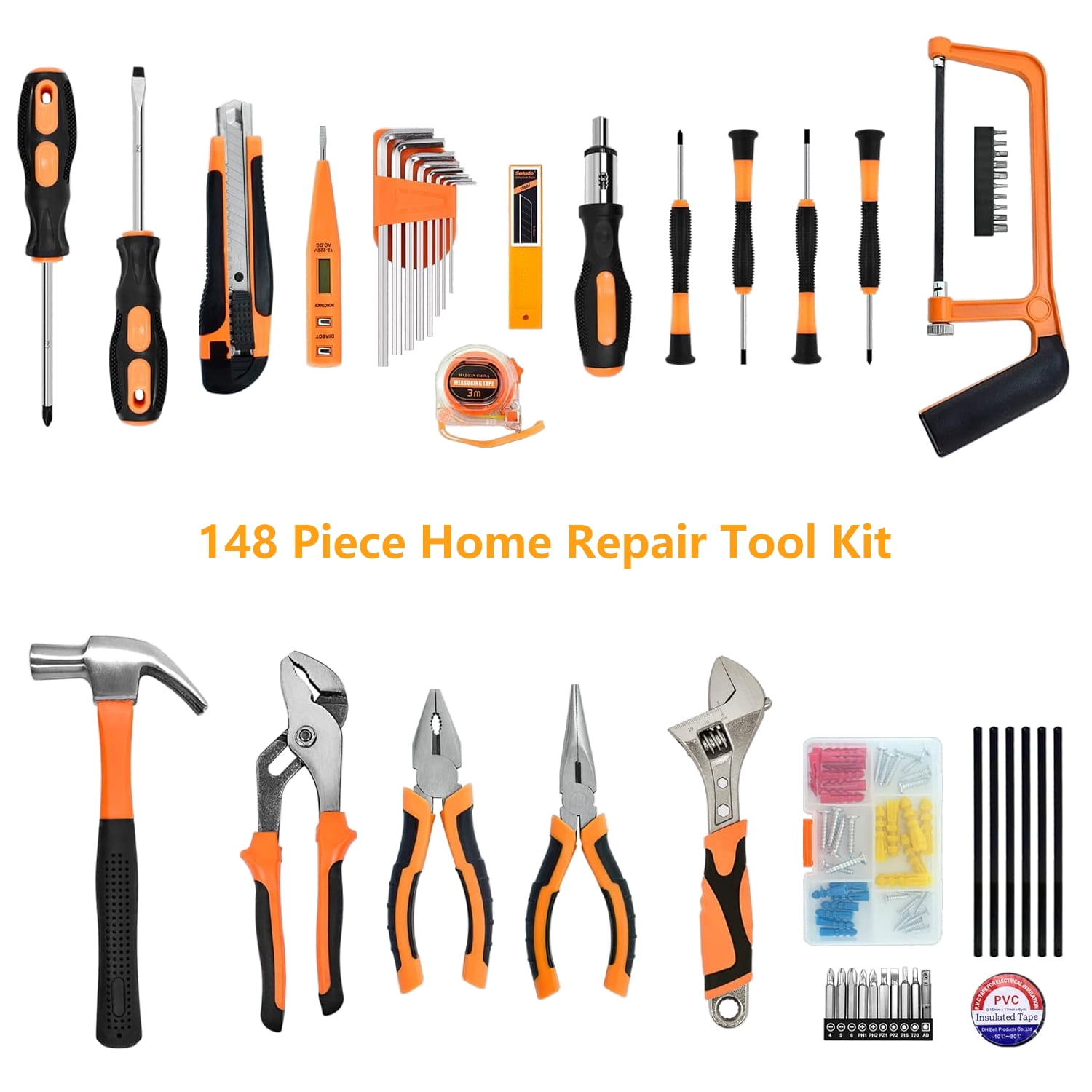 Syenll Tool Set, 148 Pcs Home Repair Tool Kit with Storage Case, Household Hand Kit for Maintenance and DIY Projects
