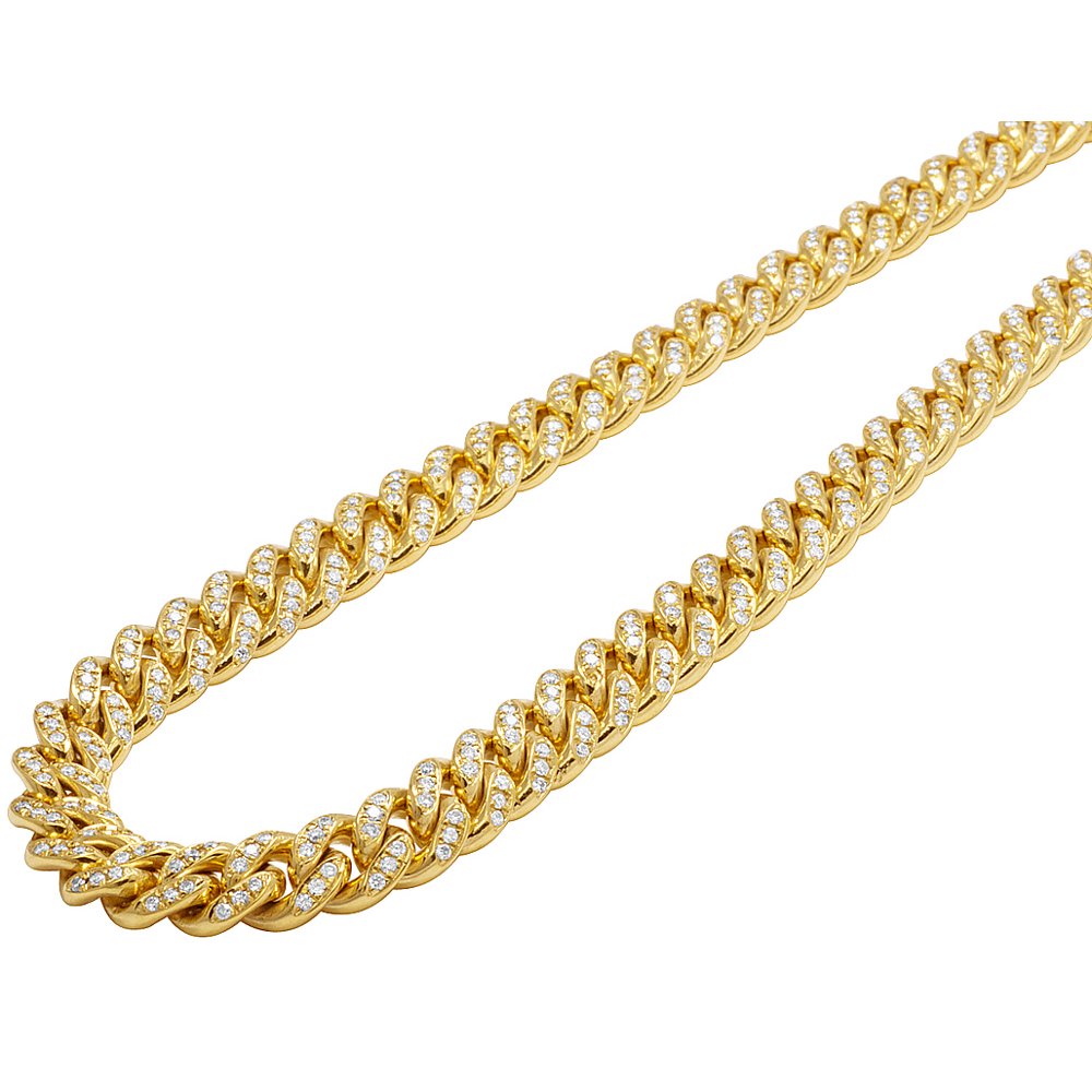 Jewelry Unlimited Mens Ladies Real Diamond Choker Chain Cuban