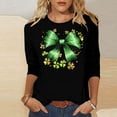 thumbnail image 2 of FDGIU Plus Size St. Patrick's Day Tee for Women - Short Sleeve Shamrock Graphic Crew Neck Top, 2 of 5