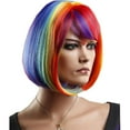 thumbnail image 3 of My Costume Wigs Rainbow Bob with Bangs Halloween, Cosplay and Dress Up, 3 of 4
