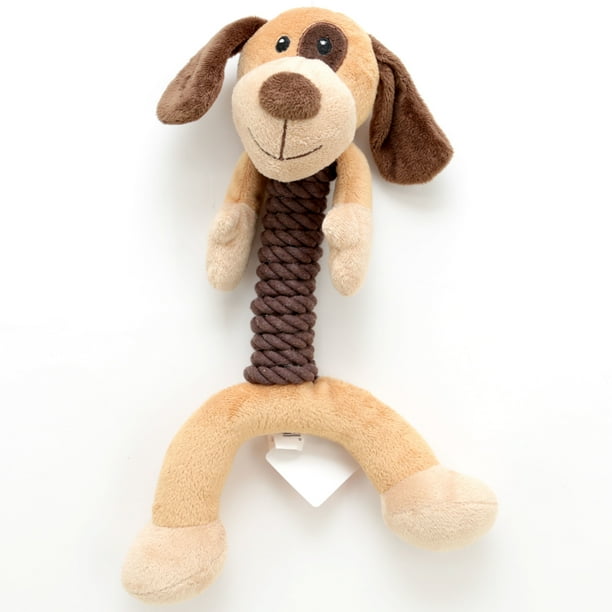 Dan Dee Squeaky Plush Rope Puppy Dog Toy, 12"