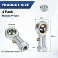 thumbnail image 3 of Uxcell 4-Pack PHSB4 Rod End Bearing, 1/4 Inch Bore 1/4-28 Right Thread Female Thread Steel Joint Rod Ends W Jam Nuts, 3 of 7