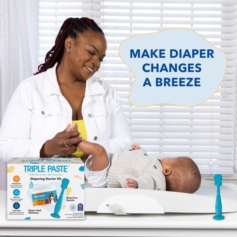Triple Paste Zinc Oxide Diaper Rash Cream 8OZ + Spatula Bundle 1CT