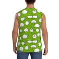 thumbnail image 4 of Lsque Funny Sheep Doing Yoga Print Men's Cotton Blend Sleeveless Muscle Shirts (S-3XL)- Moisture Wicking, Odor Protection, UPF 30+,XX-Large, 4 of 8