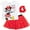Red/white, variant on Disney Minnie Mouse Toddler Girls T-Shirt Mesh Skirt and Scrunchie 3 Piece Outfit Set Infant to Big Kid