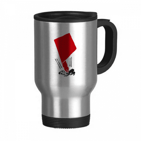 

China Red Educational Pen Travel Mug Flip Lid Stainless Steel Cup Car Tumbler Thermos
