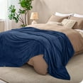 thumbnail image 3 of Bare Home Microplush Fleece Blanket - Ribbed Texture - Fuzzy Microfleece - Soft & Plush - King, Dark Blue, 3 of 8