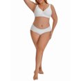 thumbnail image 2 of INSPIRE CHIC Women's Deep V Seamless Wirefree Adjustable Straps Bras Light Soft Cup Plus Size Lingerie XL White, 2 of 4