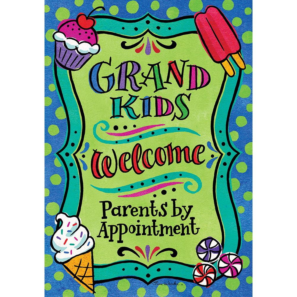 Custom Decor Garden Flag - Grandkids Welcome - Walmart.com - Walmart.com