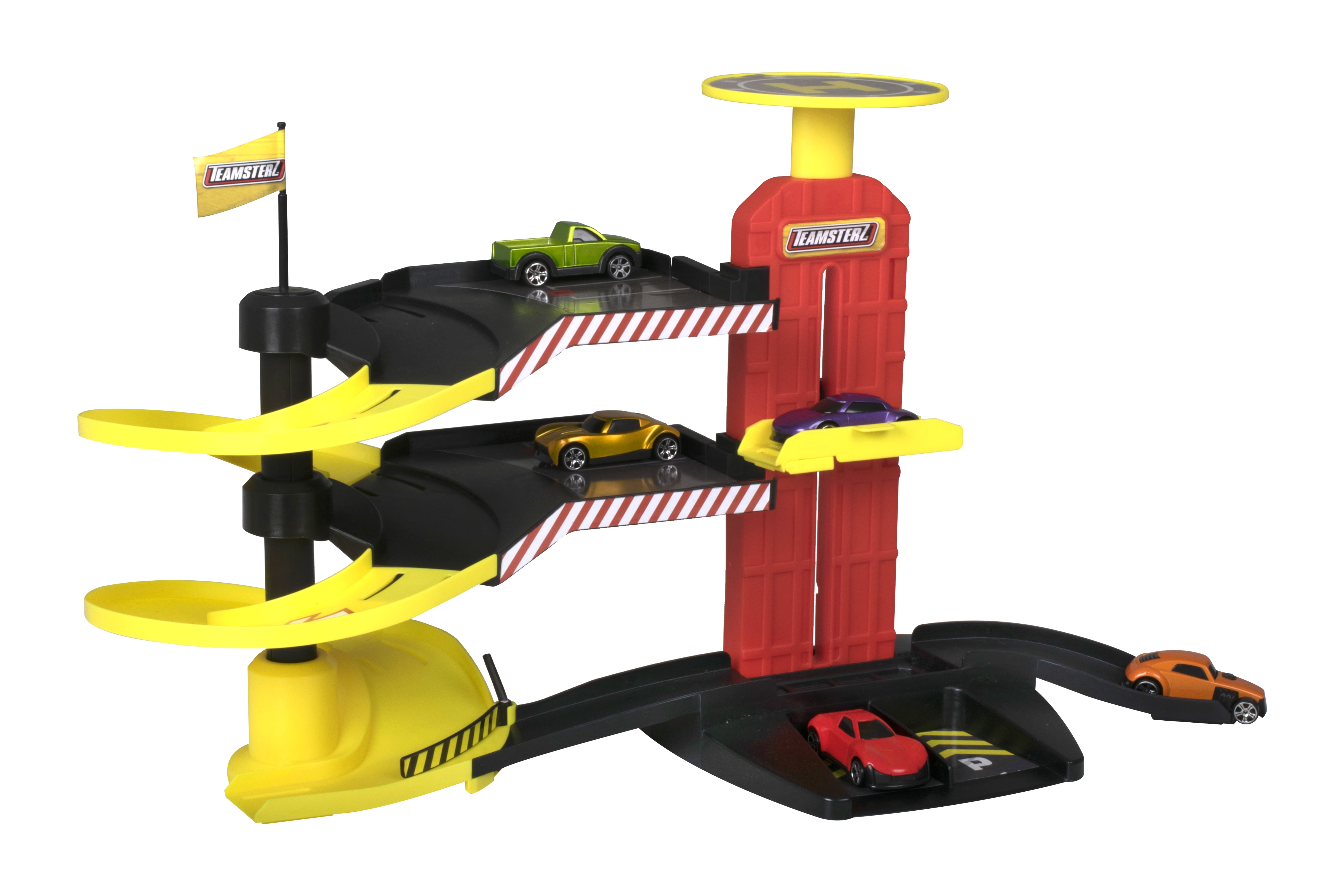 Speedsterz City Park & Drive Garage Play Set - Includes 5 Realistic Die Cast Cars