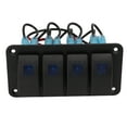 thumbnail image 4 of Panel de interruptor basculante de 4 bandas, múltiples protecciones, LED azul retroiluminado IP65, resistente al agua para vehículos de 12 a 24 V, barcos, SUV y camiones, 4 of 12