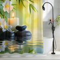 thumbnail image 2 of Shower Curtains for Bathroom-72"x72",Plumeria Flower Stones Lake Zen Meditation Waterproof Bath Curtain Grommet Shower Curtain Set with Hooks, 2 of 9