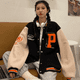thumbnail image 2 of -Chaqueta de béisbol Vintage para mujer, abrigo de gran tamaño, moda coreana, ropa de calle Y2k, chaquetas universitarias, Bomber, estética, 2 of 5