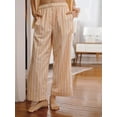 thumbnail image 6 of nvzhuang Women Pajama Pants, Elastic Waist Striped Pants Loose Casual Lounge Pants Sleepwear, 6 of 9