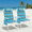 Blue-yellow & green stripes, variant on Arlopu Beach Chair, Folding High Back Beach Chair w/ 5-Position Lay Flat, Headrest, Cooler Pouch, Storage Bag, Towel Bar, Foot Mat, Outdoor Portable Camping Chair