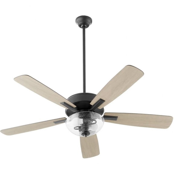 Milky Whey 5 Blade Ceiling Fan with Light Kit in Transitional Style-17.25 inches Tall and 52 inches Wide-Matte Black Finish-Matte Black/Weathered Gray