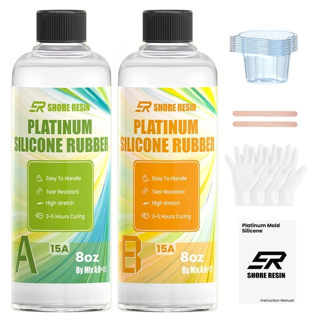 Kit de Moldes de Silicona SHORE RESIN 16oz Silicona Platino