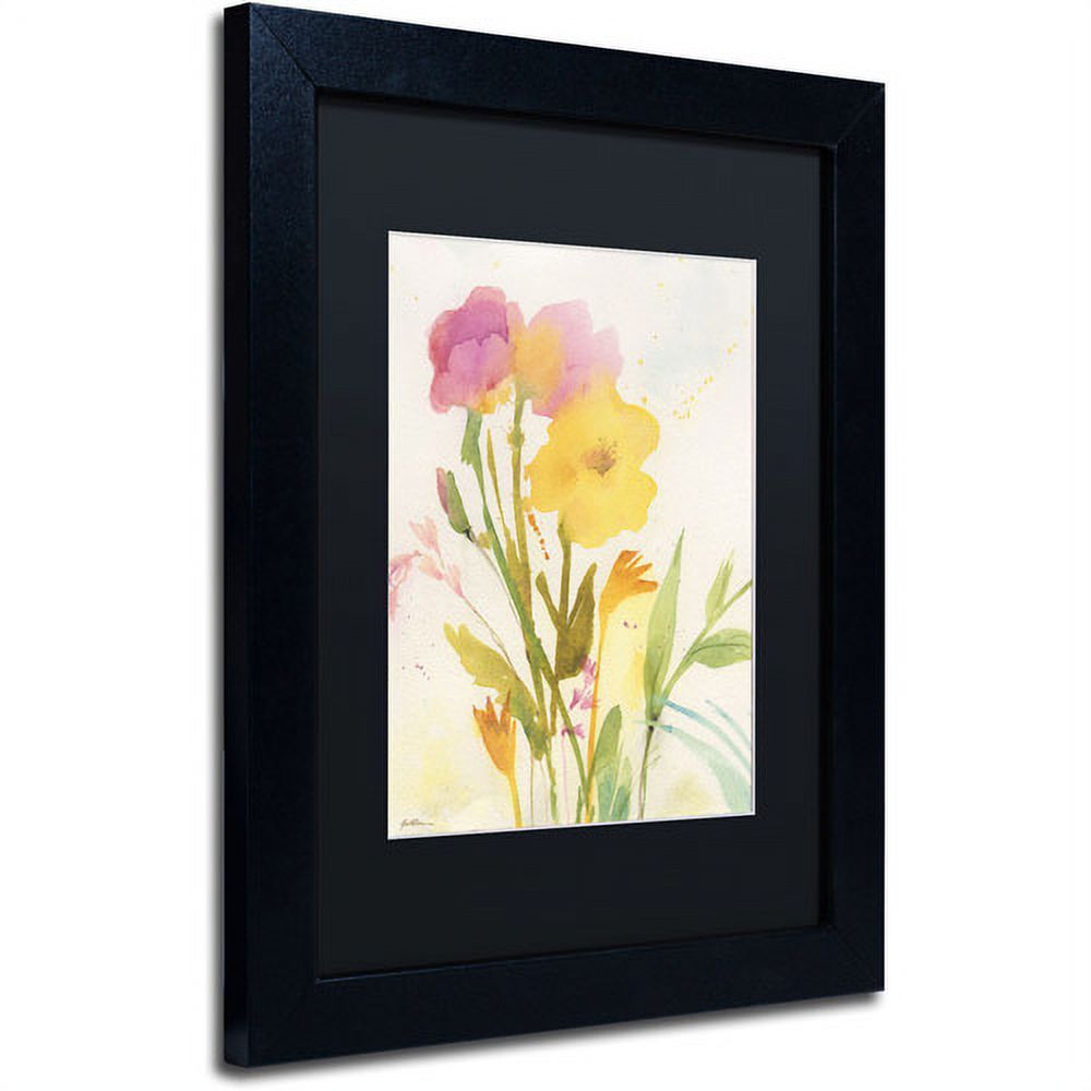 Trademark Fine Art "Wildflowers Against the Sky" Canvas Art by Sheila Golden, Black Matte, Black Frame