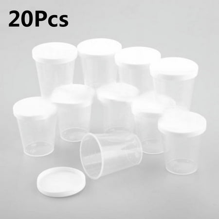 

20Pcs 30Ml Measure Cups with Covers Clear Transparent Measuring Container