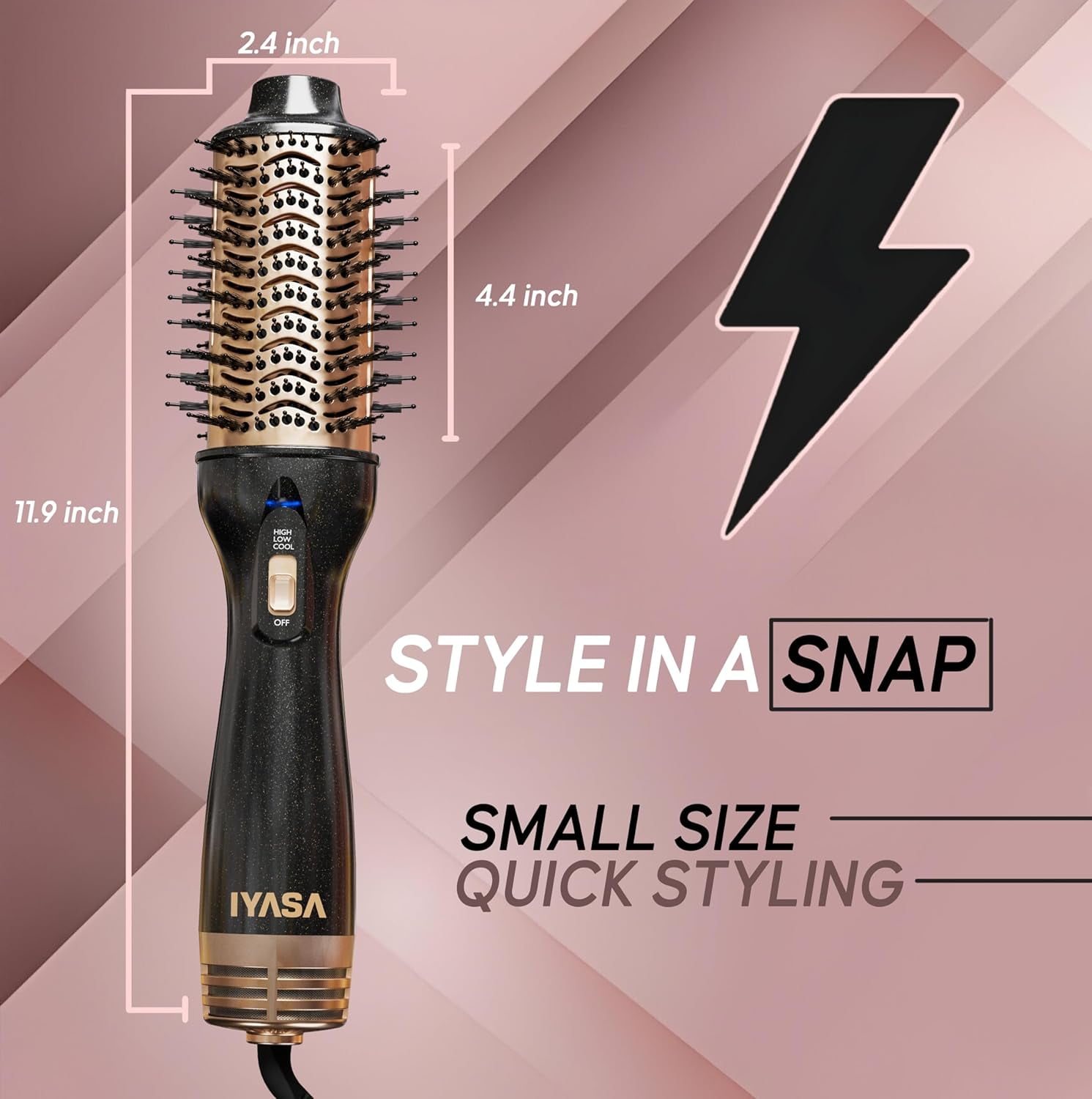Dryer & Case, Hair Dryer and Blow Dryer Brush in One, Blow Dryer Straightener, Small Barrel Curling Blow Dryer Brush, Hair Dryer Brush for Short Hair