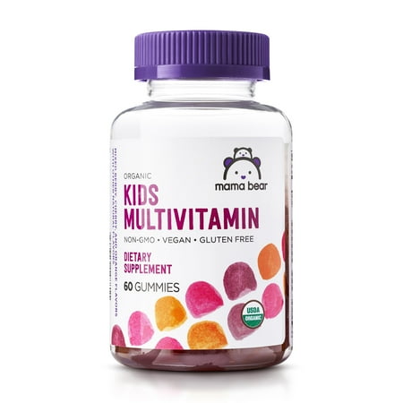 Amazon Brand - Mama Bear Organic Kids Multivitamin  60 Gummies  1 Month Supply