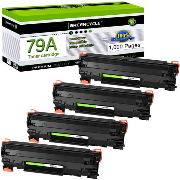 GREENCYCLE 4 Pack Compatible for 79A CF279A Black Toner Cartridge Replacement with Laserjet Pro M12a M12w MFP M26a MFP M26nw MFP M26n Printer