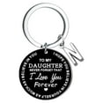 thumbnail image 1 of Llaveros para mujer, llavero de billetera, llavero de auto, lindo llavero DIY para mi hija, llavero de acero inoxidable negro con apellido de 26 letras, 2,5 cm, decoraciones de moda, 1 of 3
