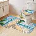 thumbnail image 4 of Ocean Beach Bathroom Rugs Set Palm Trees Non Slip Absorbent Soft Bath Mats 3 Piece Set with Bathroom Rug, U-Shaped Floor Mat, Toilet Seat Cover Small Size, 4 of 9