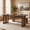 Walnut, variant on Christopher Knight Home Bohemian Rectangular Dining Table with Coffee Plastic Rattan Accents, Walnut