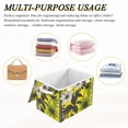 thumbnail image 6 of Yayeee Collapsible Cube Storage Bin with Lid Fabric Closet Decorative Basket with Handles, Yellow Flowers, 6 of 7
