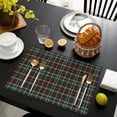 thumbnail image 4 of Green and Red Checkerboard Checkered Pattern Summer Placemats Table Placemats Set Of 4-Linen Kitchen Washable Placemats Table Mats 11.8"x17.7" Non-Slip Heat Resistant, 4 of 6