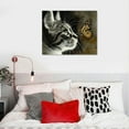 thumbnail image 5 of Orinice  Black-White Cat &amp; Butterfly Gray Colored Animal Oil Painting Wall Art, Unframed Printed Canvas Painting, For Restaurant Decor20''X16'' 16x12in, 5 of 6