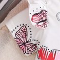 thumbnail image 4 of KPOPLK Newborn Baby Girl Clothes Infant Butterfly Print One-Piece Romper+Suspender Skirt+Headband 3pcs Clothing Sets(9-12 Months,Red), 4 of 8