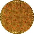 thumbnail image 1 of Ahgly Company Machine Washable Indoor Round Persian Yellow Traditional Area Rugs, 5' Round, 1 of 4