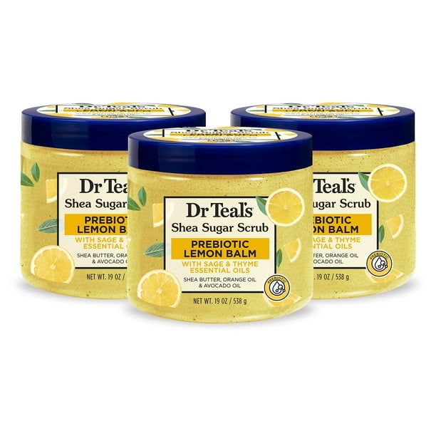 Bálsamo prebiótico de limón Sugar Scrub Dr. Teal's, 560 ml (paquete de 3)