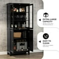 thumbnail image 7 of ARTPOWER 72" Freestanding Kitchen Pantry Storage Sideboard, Classical Tall Cabinet with Glass Door and Adjustable Shelves for Kitchen, Livingroom and Dining Room, Black, 7 of 7
