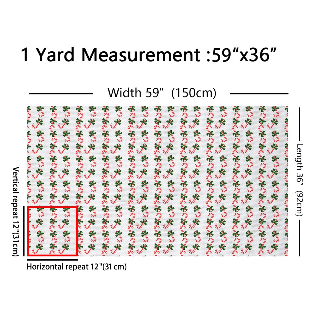 Castle Fairy Teenagers Bowknot Candy Canes Fabric by the Yard 2 Yards,Festival Xmas Room Decor Fabric by the Yard,Merry Christmas Sewing Fabric,Lightweight Room Decor