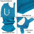 thumbnail image 4 of GRNSHTS Baby Toddler Girls Boys Winter Warm Hat Hooded Scarf Earflap Knitted Cap (Blue), 4 of 7