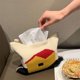 thumbnail image 1 of Caja de pañuelos de tela tejida, bolsa de almacenamiento de pañuelos, dispensador de servilletas de hilo de algodón para coche, sala de estar, amarillo y rojo, 1 of 13