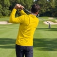 thumbnail image 4 of Men's Designed Solid Long-Sleeve Collared Golf Polo Shirts | Casual Solid Fit Men's Long-Sleeve Golf Polo Shirt Yellow XXXL, 4 of 5