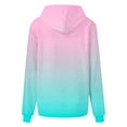 thumbnail image 3 of PiGOGI Women's Fall Winter Gradient Hoodie Long Sleeve Pocket Sweatshirt Top Pink XL, 3 of 4