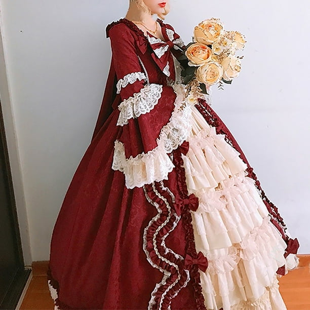 Pisexur Gothic Dress Unique Design Vintage Large Hemline Princess