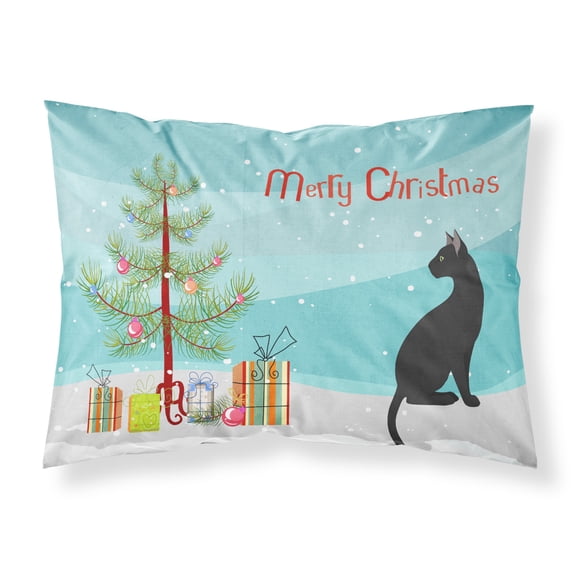 Pantherette Cat Merry Christmas Fabric Standard Pillowcase