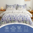 thumbnail image 6 of Beartech Floral Quilt Set King Size Purple Hyacinth Butterfly Quilt Lightweight Reversible Microfiber Bedspread Coverlet Bedding Set, 6 of 8
