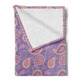 thumbnail image 2 of Ethnic Soft Flannel Fleece Blanket, Traditional Bohemian Paisley Pattern Ornamental Persian Psychedelic Folk, Cozy Plush for Indoor and Outdoor Use, 50" x 60", Lavender Peach Cream, by Ambesonne, 2 of 5