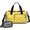 Dog Paw Print Yellow Pattern, variant on Mixed Breed Dog and Toy Gym Duffel Bag 2 Piece Set, Travel Weekender Bag with Shoe Compartment & Toiletry Pouch, Waterproof Polyester Gifts for Women Men,19.7 X 8.3 X 11 Inches