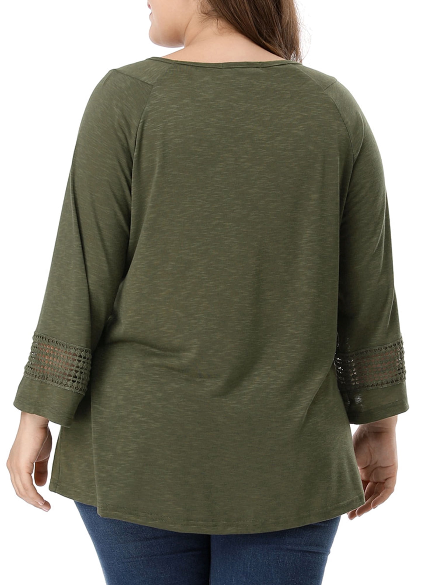 DARING DIVA Women's Plus Size Winter Kimono Long Sleeve Casual Top 4X Green