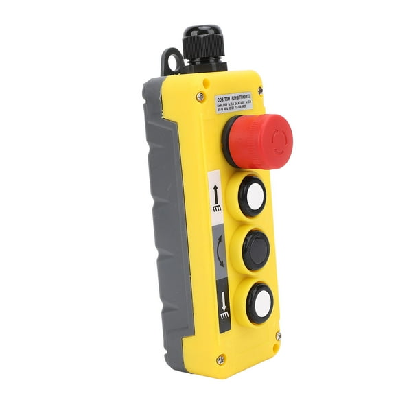Hoist Crane Push Button Switch, PC Hoist Crane Radio Remote Control Rugged Construction 3 Keys Flame Retardant  for Shutters